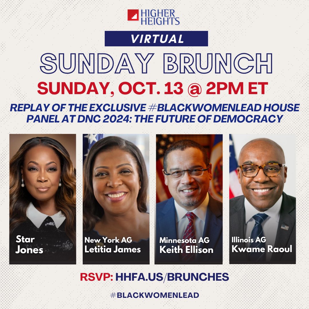 Join us this Sunday, October 13 at 2 PM ET as we chat with some of the nation’s most prominent legal leaders — New York AG Letitia James (<a href="/NewYorkStateAG/">NY AG James</a>), Minnesota AG Keith Ellison (<a href="/AGEllison/">Attorney General Keith Ellison</a>), and Illinois AG Kwame Raoul (<a href="/ILAttyGeneral/">Illinois Attorney General</a>). Hosted by <a href="/StarJonesEsq/">Star Jones</a> at our