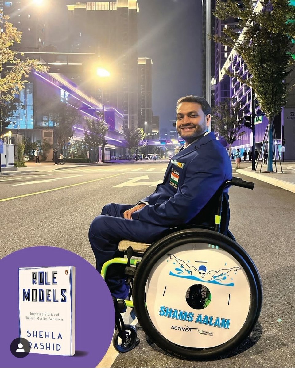 NabihaZama99's tweet photo. Unveiling a very special role model today Mohammad Shams Aalam Shaikh is a celebrated Indian para-swimmer. He holds the world record for the longest open-sea swimming by a paraplegic person
He shares his incredible stories in the book #RoleModelsofIndia
Written by @Shehla_Rashid https://t.co/NUuEG4zAZ7