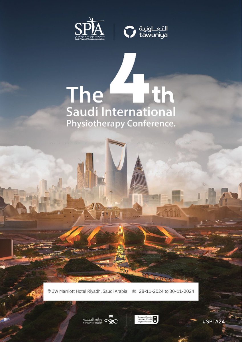 📌 الآن تم فتح التسجيل في الحدث الأكبر .. 🤩

🇸🇦 الرياض تستضيف المؤتمر الرابع للجمعية السعودية للعلاج الطبيعي ، وسط حضور كبير من المتحدثين والمتخصصين من كل أنحاء العالم. 🌍

📆 28-30 / 11 / 2024

للتسجيل والتفاصيل : ⬇️

spta-sa.com

#SPTA24