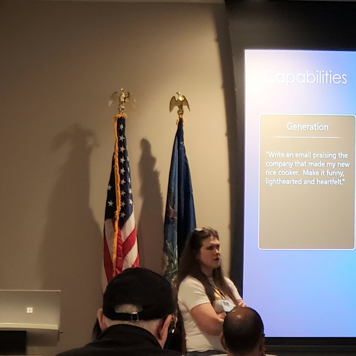 JKerski's tweet image. Listening to @KatrinaNovotny speak on Azure AI and CoPilot Studio at #SQLSaturday Pittsburgh!