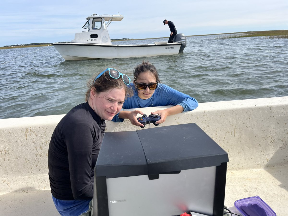 AlexisLongmire_'s tweet image. #Gradschool side quest: went out with a seagrass seed planting #robot (that I got to drive 😎) and CNN 

The robot was made by a non-profit, ReefGen, who is hoping to help with the #seagrass 🌱 restoration our lab does