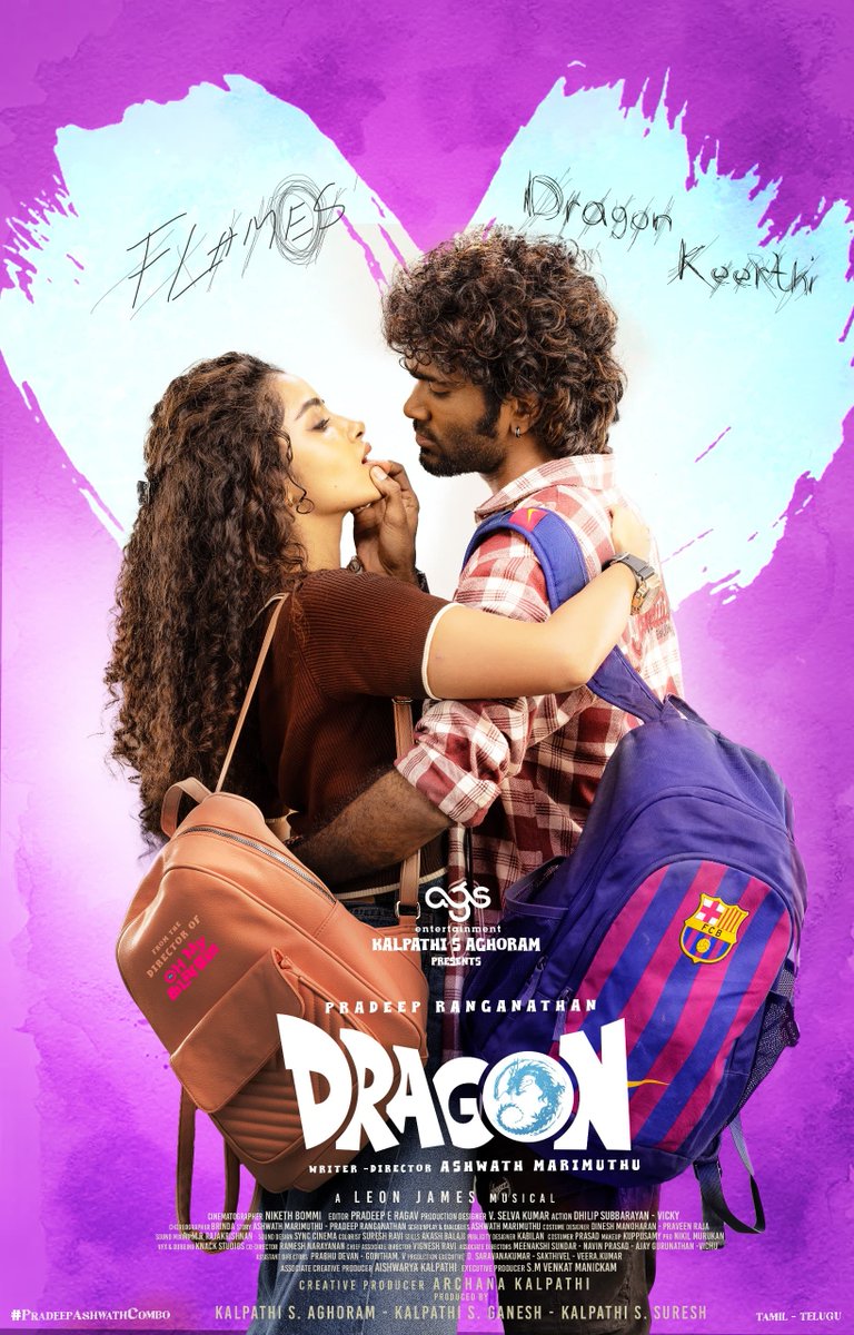 SSMusicTweet's tweet photo. Konjam hot ah !! 🐉🥵
Welcome on board @anupamahere ❤️‍🔥

#DragonFirstLook 🔥

@pradeeponelife in &amp; as #Dragon
A @Dir_Ashwath Araajagam 💥🧨
A @leon_james Musical 🎵

#KalpathiSAghoram #KalpathiSGanesh #KalpathiSSuresh
@archanakalpathi
@aishkalpathi 
@Ags_production https://t.co/x6zKwteoql