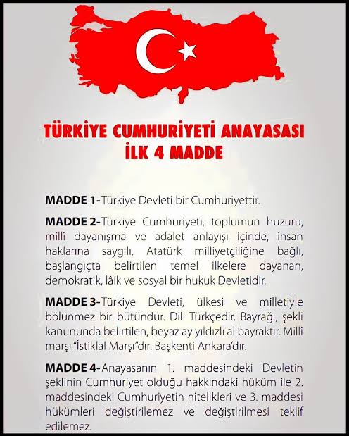 ferhaturkist's tweet photo. UYAN! 

Anayasanın ilk dört maddesine dil uzatıyorlar. https://t.co/rNXcPECsAr