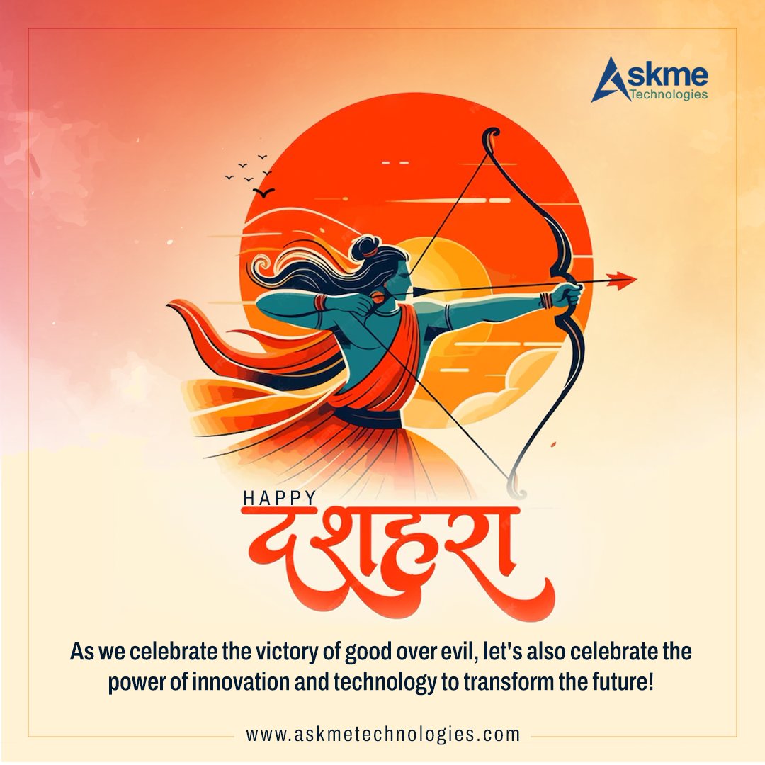 Askmetech1's tweet image. This Dussehra, let’s code our way to victory! #askmetechnologies #HappyDusshera #Dussehra #Dussehra2024