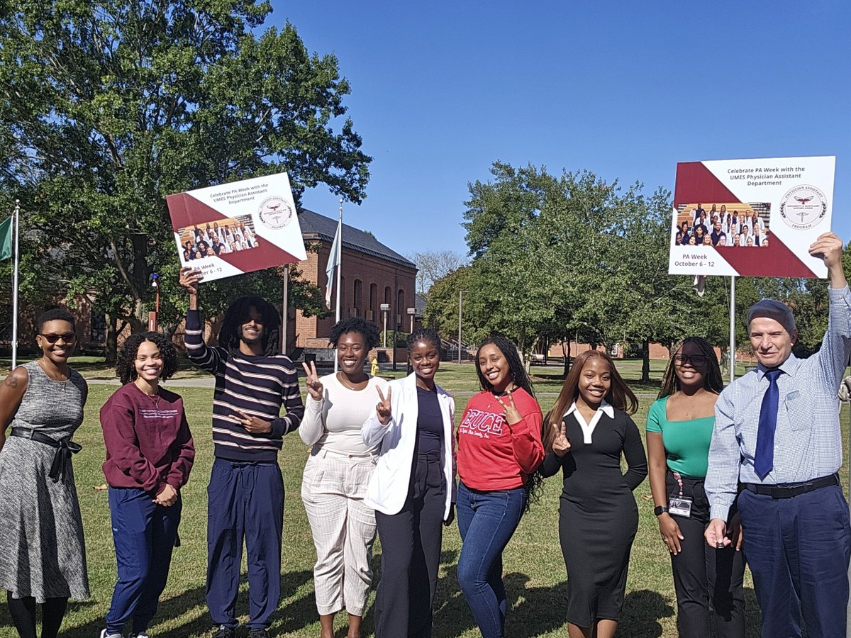 UMESNews's tweet photo. #UMES Physician Assistant students took part in several #PAWeek activities! This included a Campus Walk to recognize the contributions of PAs to healthcare. They also provided information to anyone interested in the #UMES PA Program. ⚕️ https://t.co/5aKVPGBjJC