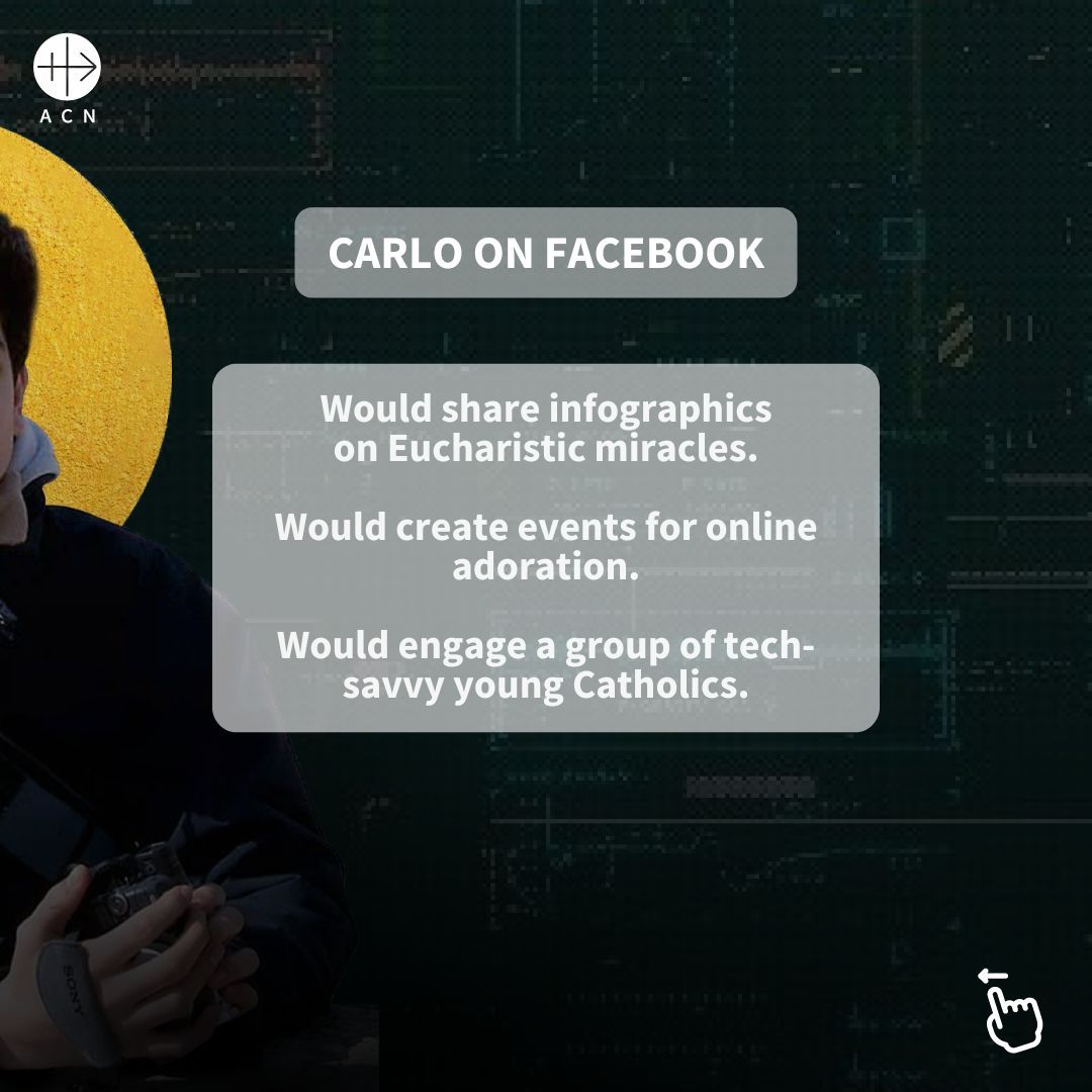acn_int's tweet image. On October 12th, we celebrate the Feast Day of Carlo Acutis, a modern saint who used his passion for tech to spread the faith. He reminds us that we can use our talents to glorify God, even in the digital world. 🙏✨ #CarloAcutis #TechForGod #DigitalSainthood