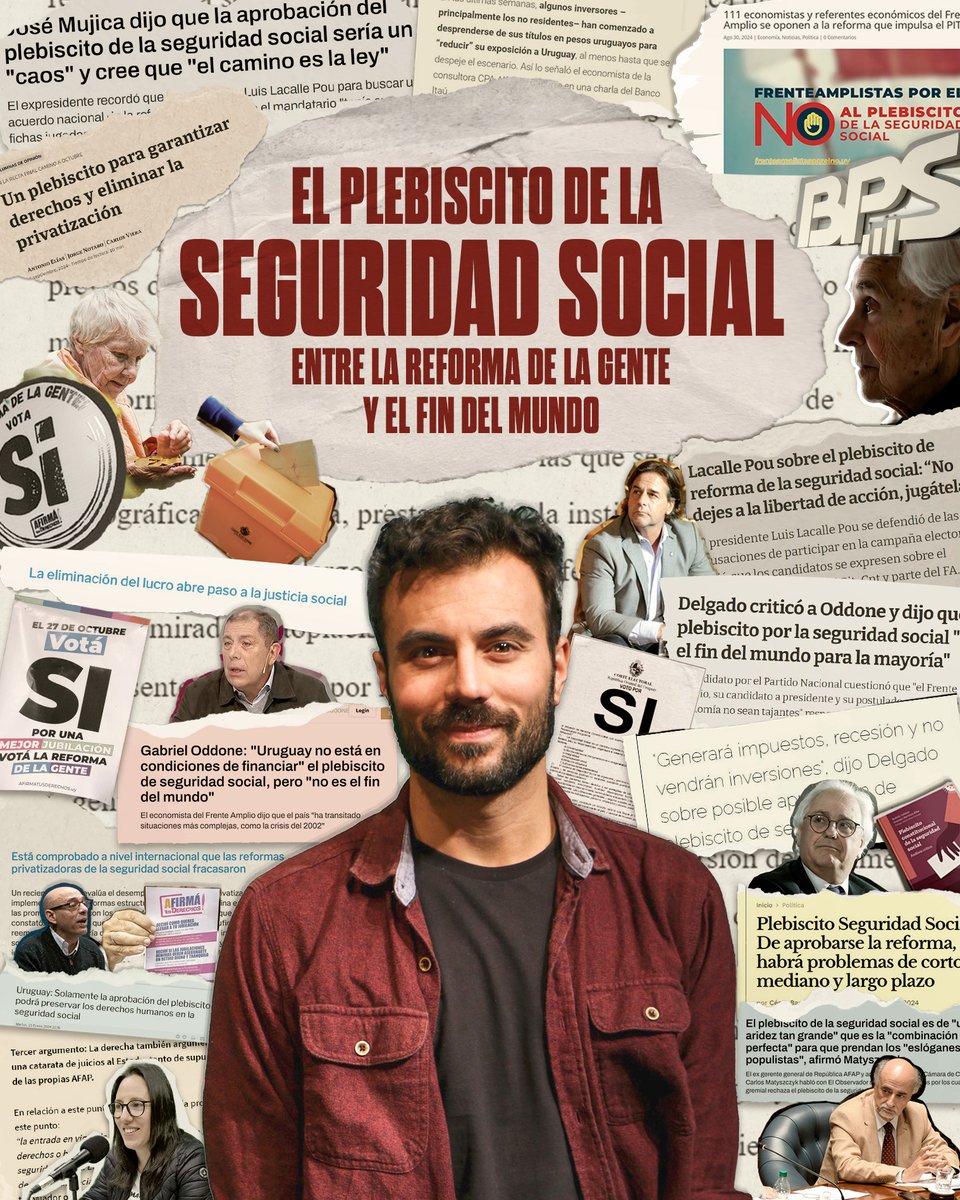 ➡️El próximo 27 de octubre, Uruguay define si quiere cambiar la Seguridad Social a través de un Plebiscito.   

📽️ youtube.com/watch?v=nZR8Vs…

El periodista <a href="/nikobatalla/">Nicolás Batalla</a> se apartó del ruido de la campaña para escuchar las voces de los protagonistas y exponer un abordaje técnico del