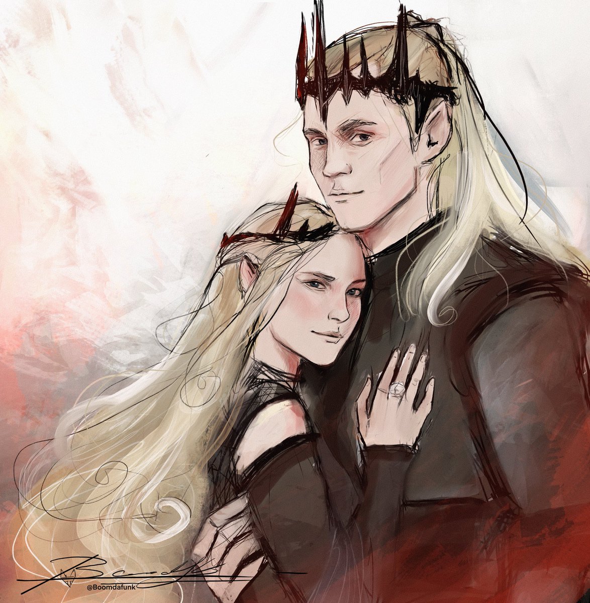 Boomdafunk's tweet image. - And you, my king , the Dark lord - #Saurondriel #galadriel #sauron #TheRingsOfPower #Saurondrielfanart