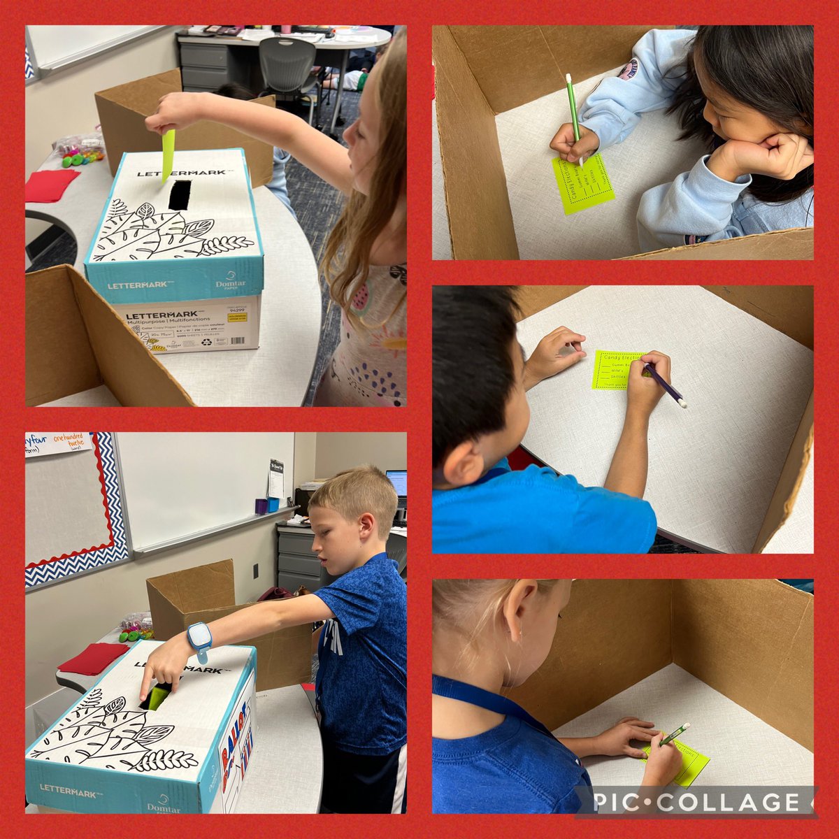 The 2nd graders had fun learning about the election process by visiting the voting booth and casting their ballot in our “Candy Election!” The results are in…Skittles won! #tastetherainbow <a href="/SampsonElem/">Sampson Elementary</a> <a href="/2ndgradeSampson/">Sampson2ndgrade</a>