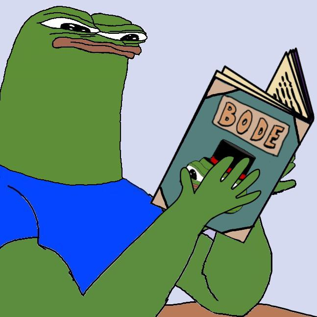 Lets study a bit...

$BOME has an ATH of 2b, currently at 500m.  85,000+ holders..

$BOOE has an ATH of 46m, currently at 45m. 3,500+ holders..

$BODE has an ATH of 1.1m, currently at 600k. 590+ holders..

Math.

Higher.

0x4ED6bB877F32A45BCAEAF297Dd7F48bf710E60a8