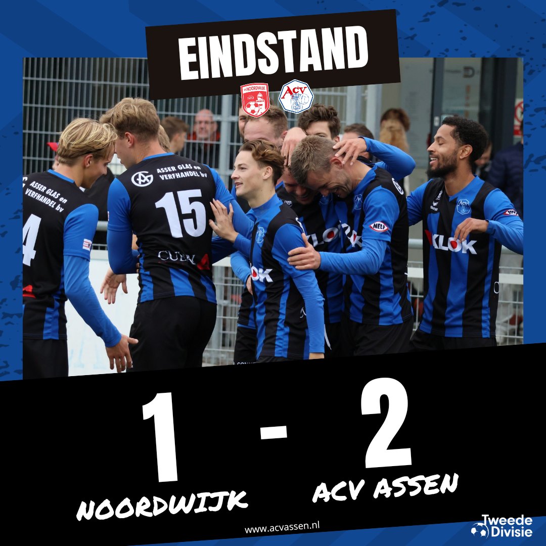 Afgelopen. ACV wint met 1-2 van Noordwijk. 

Klasse prestatie boys! 💙🖤

#nooacv #mooisteclub