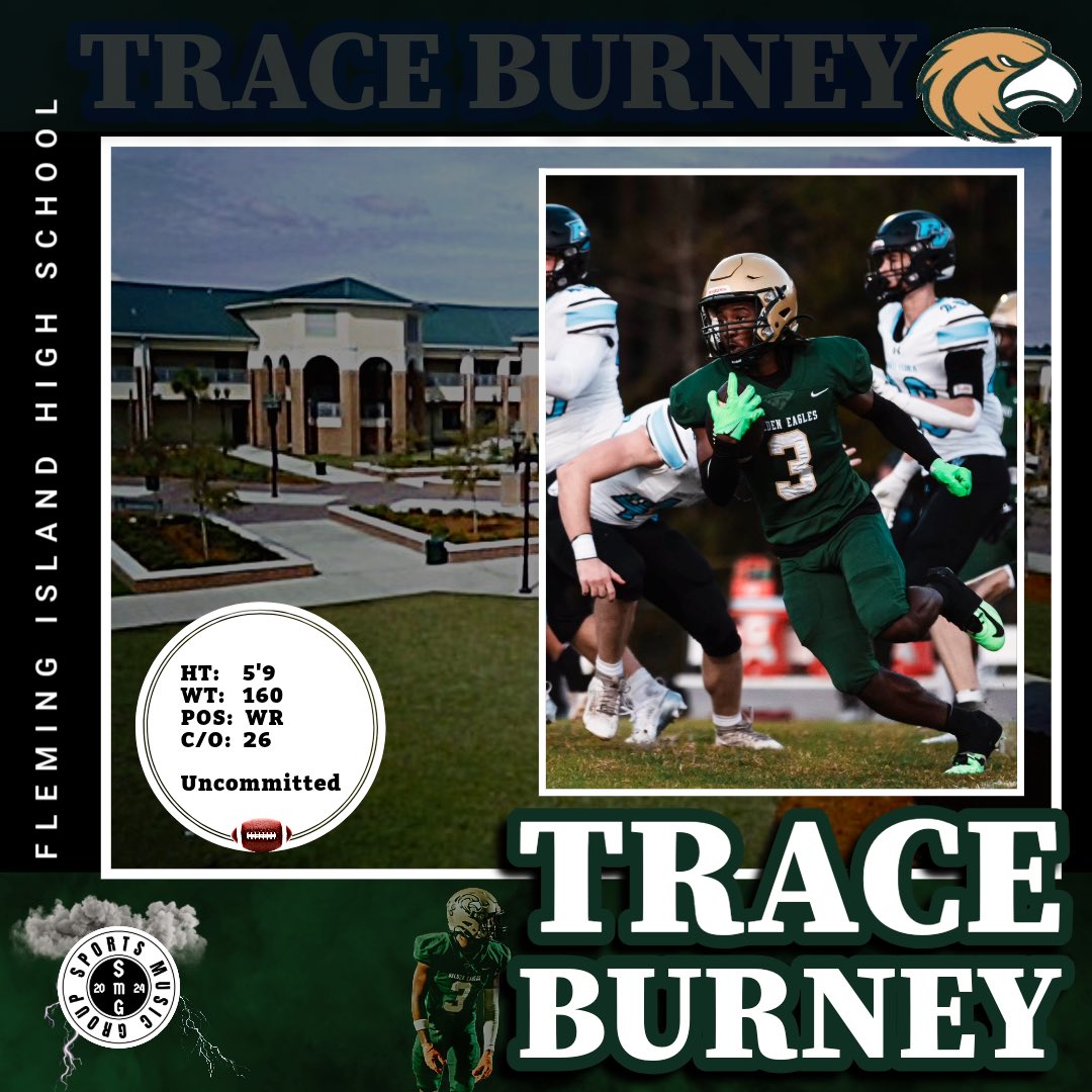 Coach Pettway (@coachdpettway) on Twitter photo Player to watch:
π₯ Trace Burney
<a href="/Trace_Burn4/">Trace Burney</a>
POS- WR
C/O: 26
Team: Fleming Island HS
Fleming Island, FL
<a href="/samspiegs/">Sam Spiegelman</a> #SMG <a href="/sportsmusicg/">sportsmotivationgroup</a> <a href="/Andy_Villamarzo/">Andy Villamarzo</a>
#recruit904 <a href="/SBLiveFL/">Florida High School On SI</a> <a href="/FLVarsityRivals/">FlaVarsity</a>
<a href="/PrepRedzoneFL/">Prep Redzone Florida</a> #footballislife <a href="/Rivals/">Rivals</a> <a href="/FlaHSFootball/">FloridaHSFootball.com</a> Player to watch:
π₯ Trace Burney
<a href="/Trace_Burn4/">Trace Burney</a>
POS- WR
C/O: 26
Team: Fleming Island HS
Fleming Island, FL
<a href="/samspiegs/">Sam Spiegelman</a> #SMG <a href="/sportsmusicg/">sportsmotivationgroup</a> <a href="/Andy_Villamarzo/">Andy Villamarzo</a>
#recruit904 <a href="/SBLiveFL/">Florida High School On SI</a> <a href="/FLVarsityRivals/">FlaVarsity</a>
<a href="/PrepRedzoneFL/">Prep Redzone Florida</a> #footballislife <a href="/Rivals/">Rivals</a> <a href="/FlaHSFootball/">FloridaHSFootball.com</a>