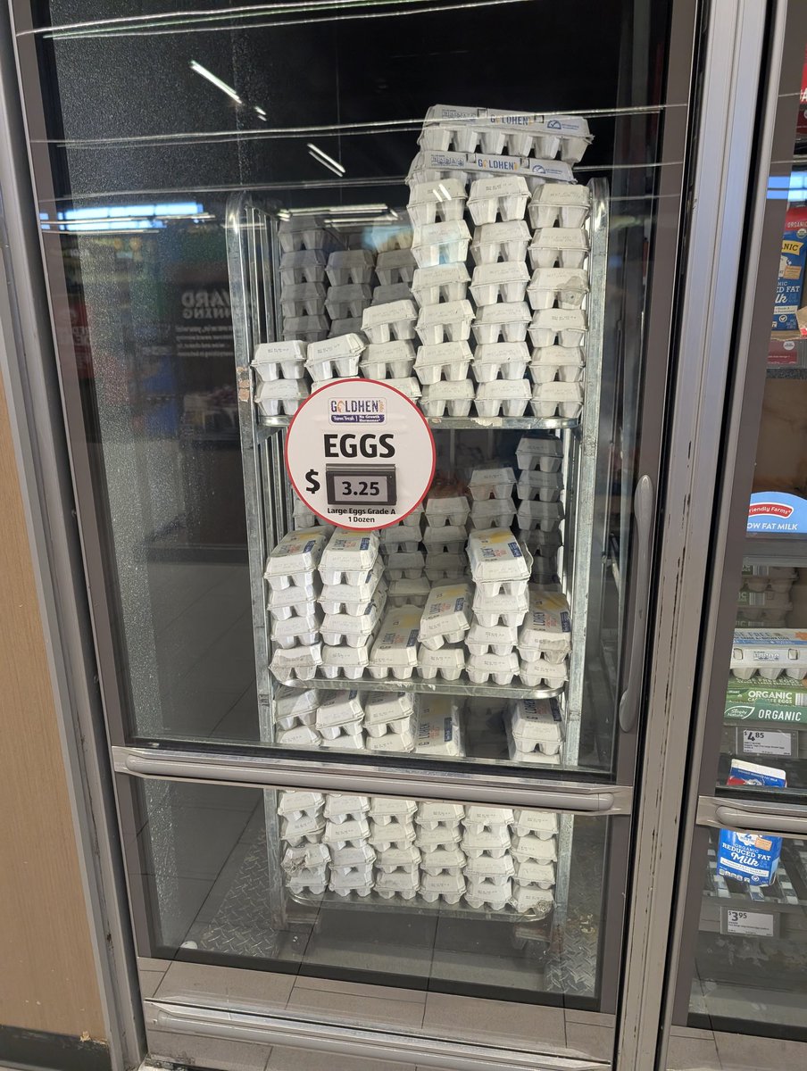 CameronM_Sprole's tweet photo. If you raise the price of something because of a shortage it shouldn't be readily in stock at every store I go to #eggs https://t.co/Lo4k74XRPm