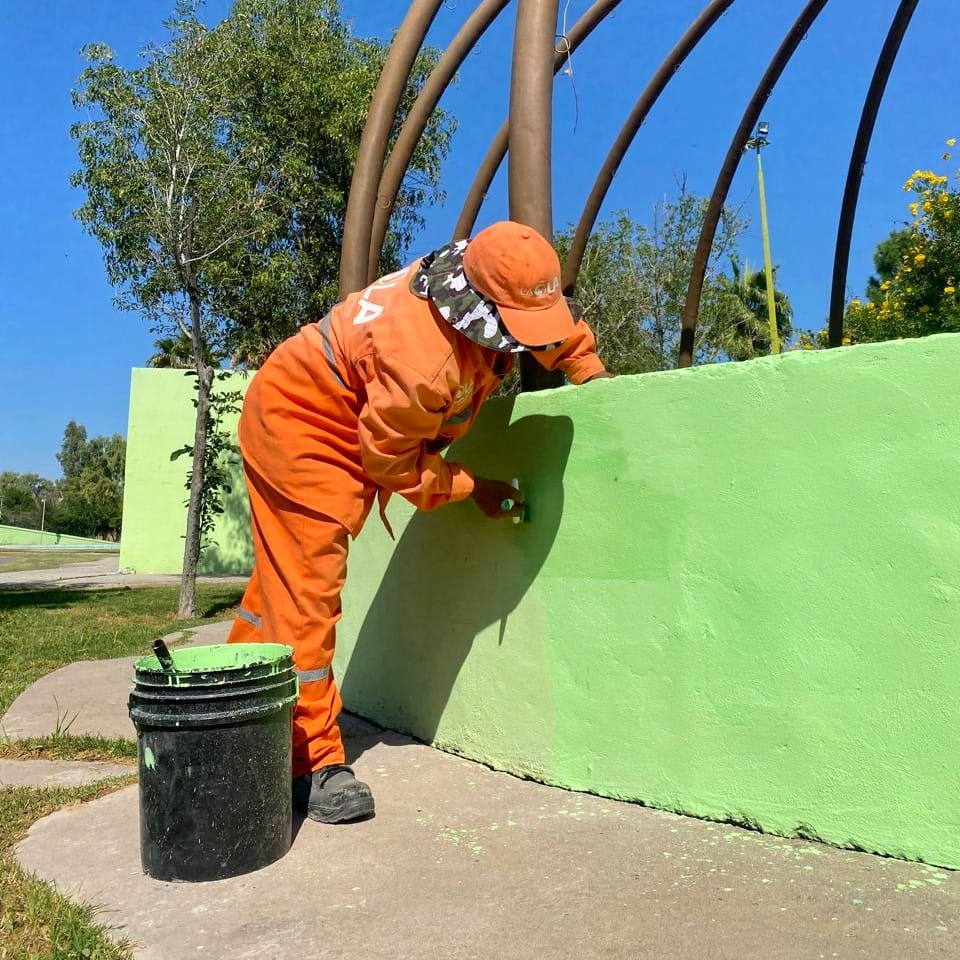 Con aplicación de pintura, retiramos graffitis en las instalación del Bosque Urbano 🌳 

Tu ayuda es muy importante, reporta este tipo de actividades con nuestro personal 👷‍♂️

¡Esperamos pronto tu visita! 

#TorreónSiemprePuede 💪