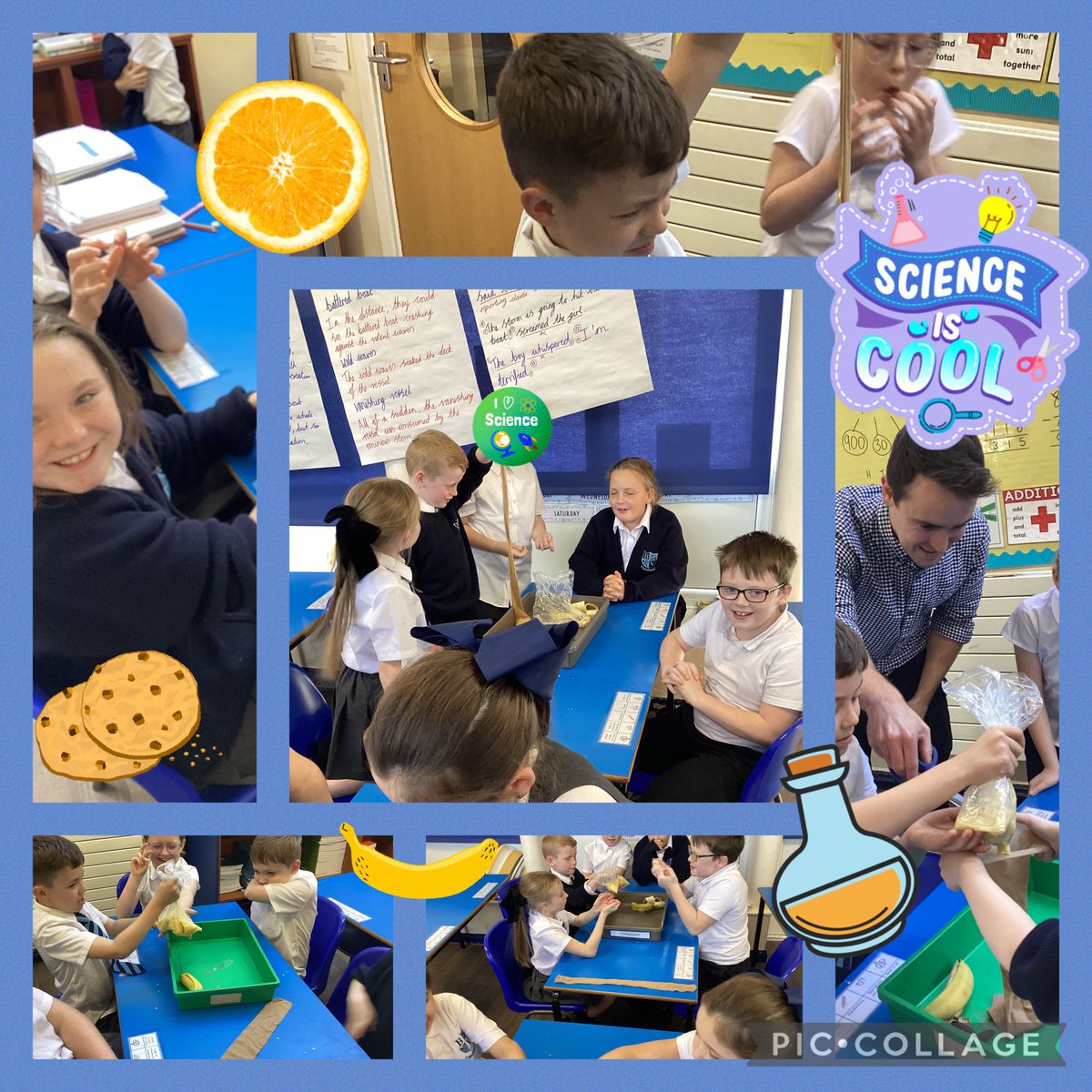 BelleValeSchool's tweet photo. Year 4 a digestive day! 🧪 Their experiment got a little messy (oops!), but they learned so much about how our bodies break down food and had fun in the process. #scienceexperiment #digestionscience #learningthroughplay #handsonscience #primaryscience @MrJonesBVP https://t.co/NFm7lTdt2z