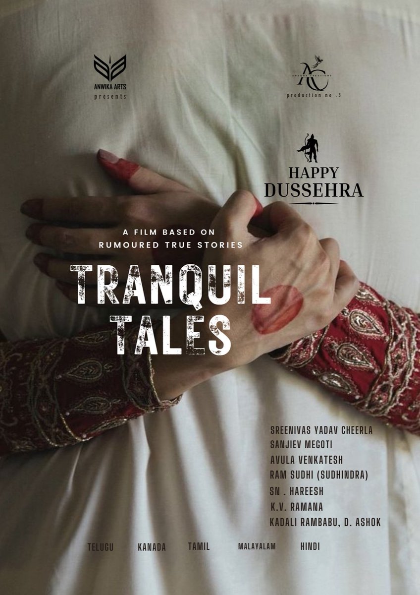 Loka Chitra (@lokachitra) on Twitter photo Tranquil Tales* Movie Team Wishing Happy Dussehra to all your Family Members 🎇
A Film based on Rumoured True Stories
#Anaghacreations #Anwikaartspresents
#TranquilTales
#TranquilTalesMovie
<a href="/MegotiSanjiev/">sanjievmegoti</a>
<a href="/YADAVCHEERLA/">CHEERLA SREENIVAS YADAV</a>
#Snhareesh
#avulavenkatesh
<a href="/DAYYALAASHOK/">Dayyala Ashok Kuruma</a>
<a href="/tollywoodramu/">Kadali Rambabu</a> Tranquil Tales* Movie Team Wishing Happy Dussehra to all your Family Members 🎇
A Film based on Rumoured True Stories
#Anaghacreations #Anwikaartspresents
#TranquilTales
#TranquilTalesMovie
<a href="/MegotiSanjiev/">sanjievmegoti</a>
<a href="/YADAVCHEERLA/">CHEERLA SREENIVAS YADAV</a>
#Snhareesh
#avulavenkatesh
<a href="/DAYYALAASHOK/">Dayyala Ashok Kuruma</a>
<a href="/tollywoodramu/">Kadali Rambabu</a>