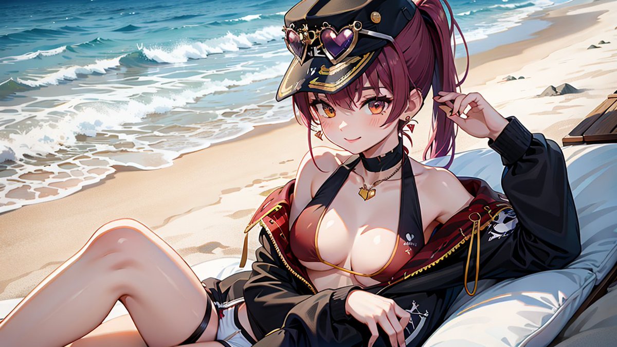 curlpapacom's tweet photo. hololive　宝鐘マリン

#hololive #宝鐘マリン #MarineArt #ビーチ #イラスト #ファンアート #hololife #夏 https://t.co/Vz3hnsHApy