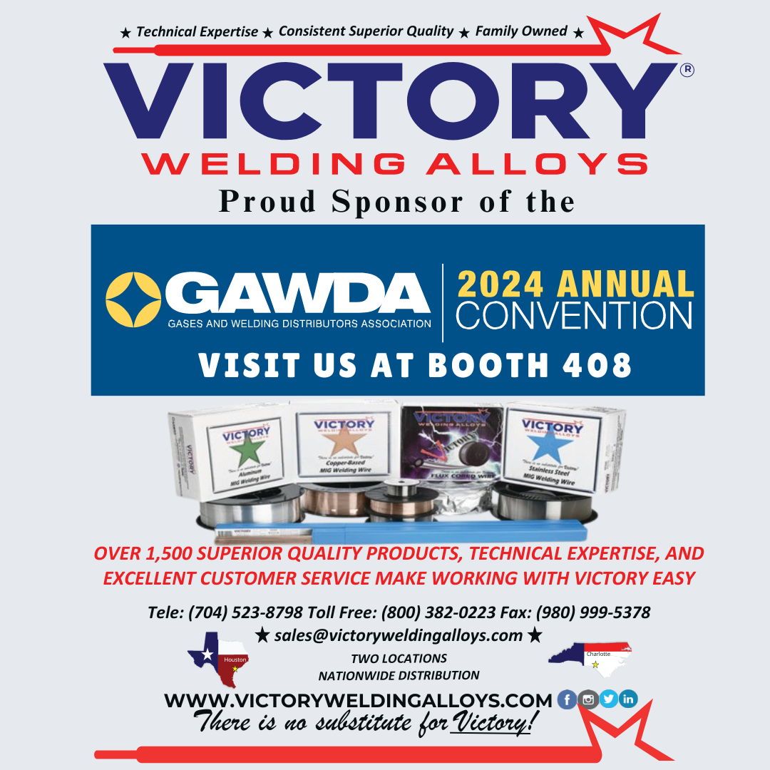 VictoryWeld's tweet photo. We are at the GAWDA Annual Convention this weekend‼️

Set up and ready to show you how "There is No Substitute for Victory!" 🏆

#victoryweldingalloys #weldernation #GAWDA #2024annualconvention #welding #weldingdistributor https://t.co/gIbaLOxV2J