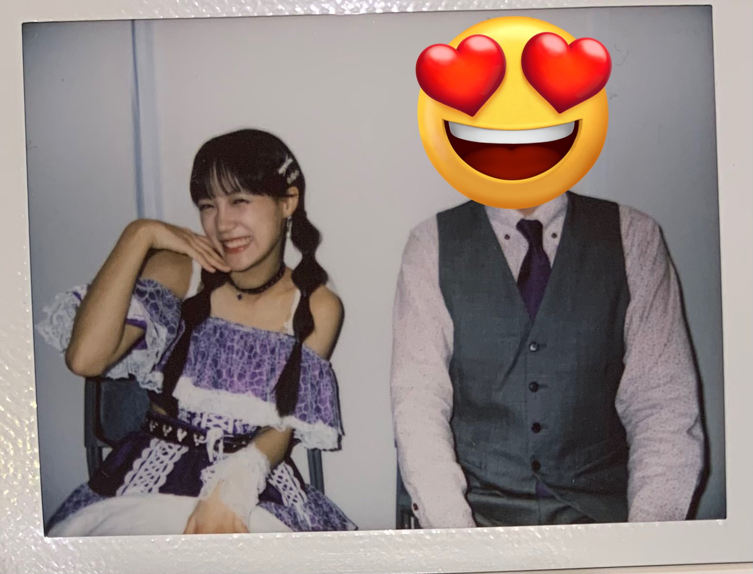 つばきファクトリー　河西結心さん　チェキ こんばんは〜 結心です🐈💜🍑 皆さん今日はどんな1日でしたか
