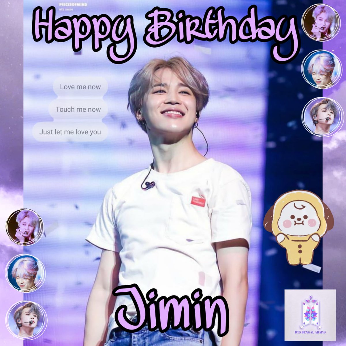 btsbengalarmys's tweet photo. Happy Birthday Jimin! 💜💜💜
#HappyJiminDay
#JiminOurMuse
#29YearsofLight
#OctoberSweetheartJimin
#1013Angel
#CutieSexyLovelyJimin
#EnchantingVoiceJimin
#DanceGodJimin
#ProudofOurArtistJimin
#WithJiminTillTheEnd https://t.co/NvW4OpMXpY