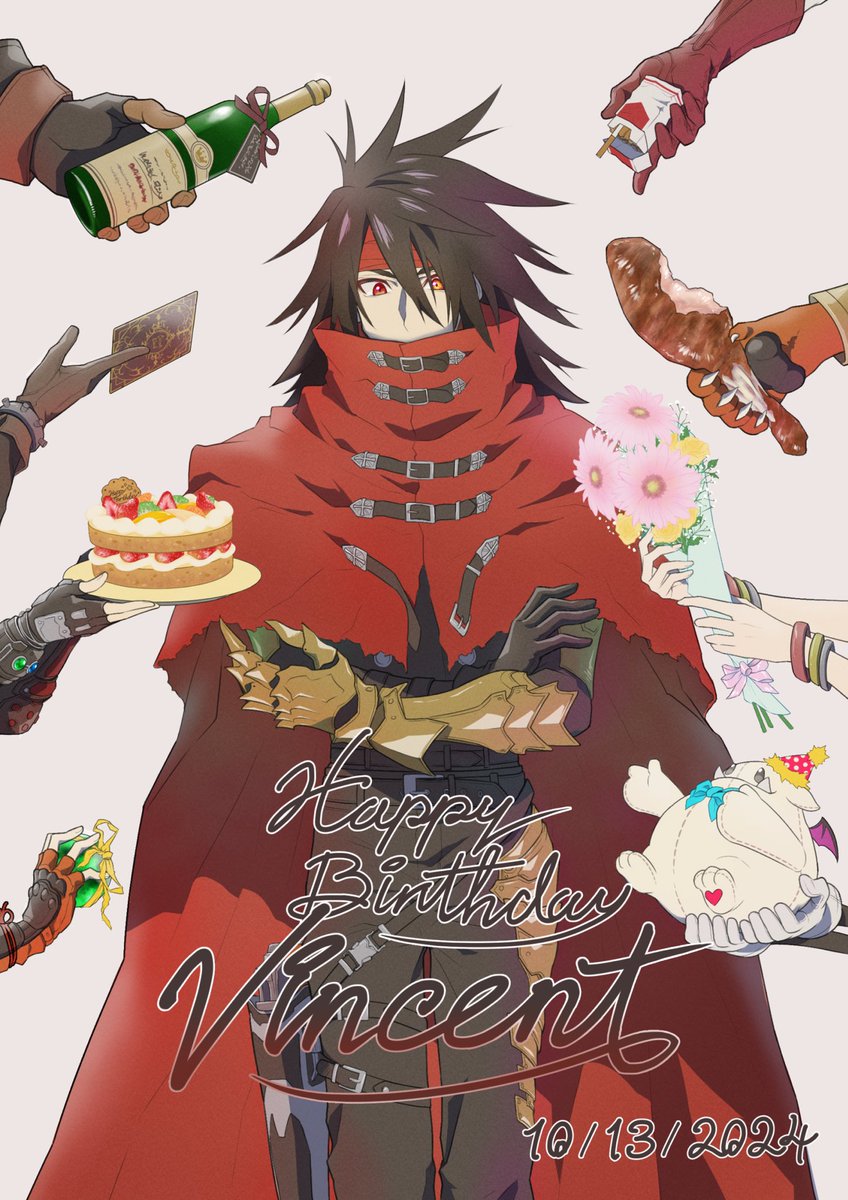 お誕生日おめでとう、ヴィンセント！
あなたの日。両手を広げて受け取って！

#FF7 #FF7R
#ヴィンセント誕生祭
#HappyBirthdayVincentValentine
