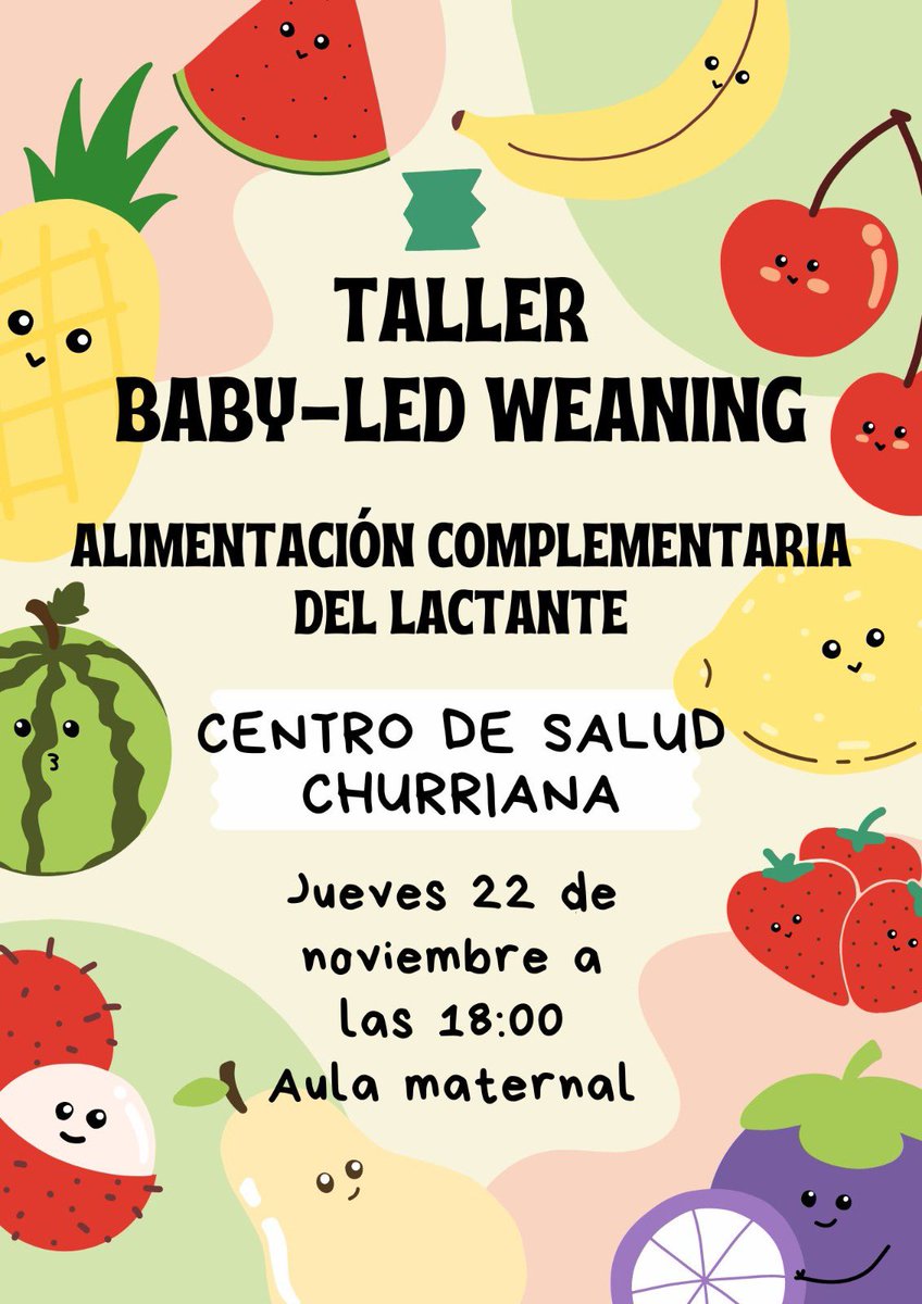Nuevo taller de Baby-Led Weaning en nuestro centro de salud. No te lo pierdas!