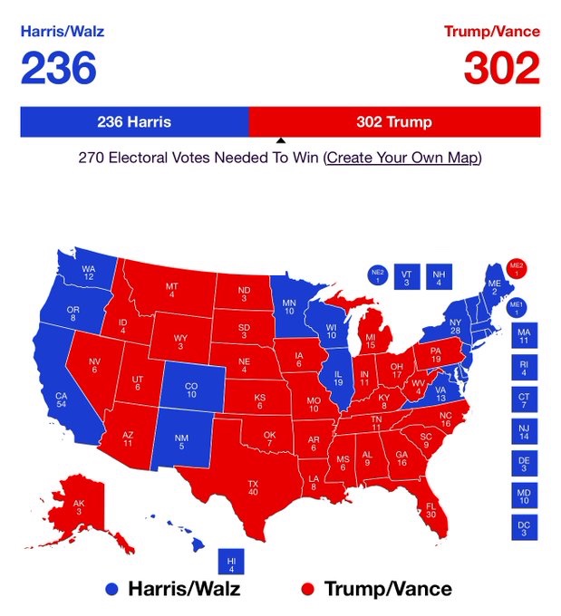 ElonMuskAOC's tweet image. Which state should Trump flip red next?