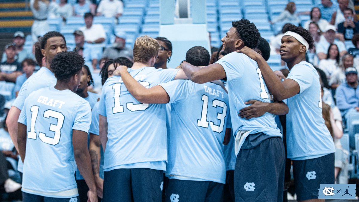 UNC_Basketball's tweet image. Warmups for today's scrimmage in memory of Tylee Craft 🩵 #TyleeStrongForever