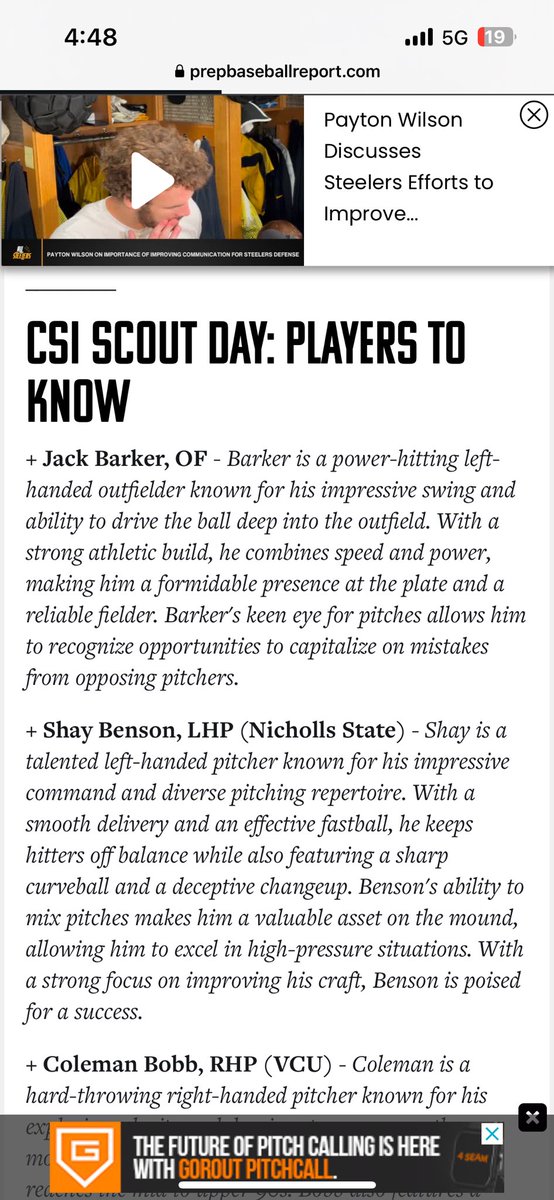 JackBarker1014's tweet photo. Thanks for the write up before scout day @PrepBaseballID https://t.co/3osTh21waQ