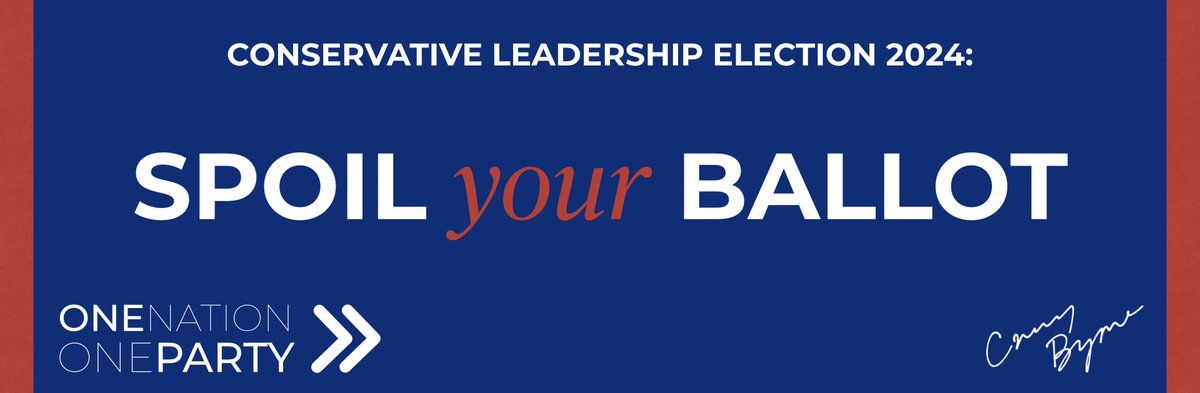 thecaseybyrne's tweet photo. New Banner…… SPOIL YOUR BALLOT
More on this soon, but we need to send MPs a message, stop giving us bad choices and give us the candidates we wanted in the first place.
#OneNationOneParty https://t.co/69ecxsz1Au