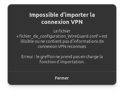 Bug import config wireguard ubuntu