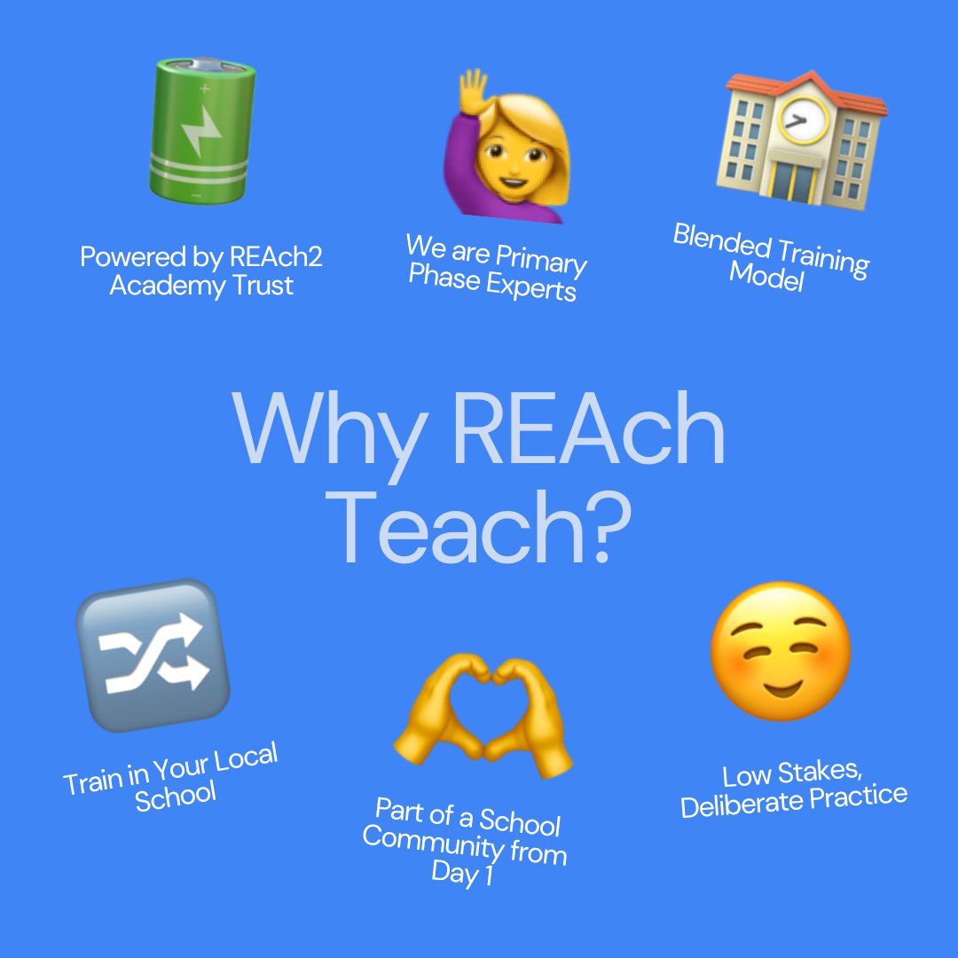 REAch Teach Primary Partnership (@reachteachr2) on Twitter photo We are experts in Primary education - powered by <a href="/reach2trust/">REAch2 Academy Trust</a> - the UK's largest Primary only trust.
Our Initial Teacher Training programme put you in the driving seat and within 1 year, you'll achieve qualified teacher status!
Learn more now - on.reach2.org/initial-teache… We are experts in Primary education - powered by <a href="/reach2trust/">REAch2 Academy Trust</a> - the UK's largest Primary only trust.
Our Initial Teacher Training programme put you in the driving seat and within 1 year, you'll achieve qualified teacher status!
Learn more now - on.reach2.org/initial-teache…