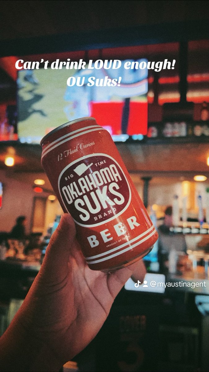 myaustinagent's tweet photo. Can’t drink LOUD enough! OU Suks! #texasfight #hornsup🤘 #texasfight https://t.co/N4FnVyMt4C