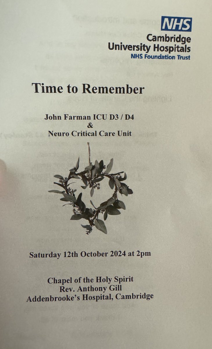 CUH adult critical care (@cuh_critcare) on Twitter photo Today was our memorial service to remember all those who have died in critical care. With music from some of our staff, poems from relatives and reflections from our <a href="/ChaplaincyCUH/">CUH Chaplaincy</a>
Thank you to all that attended, it was a privilege to reflect with you all. Today was our memorial service to remember all those who have died in critical care. With music from some of our staff, poems from relatives and reflections from our <a href="/ChaplaincyCUH/">CUH Chaplaincy</a>
Thank you to all that attended, it was a privilege to reflect with you all.