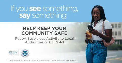 Ohio_OHS's tweet image. We all play a role in keeping our communities safe. Be alert and stay informed. Say something if you see signs of suspicious behavior, not appearance. Learn more at bit.ly/3YkOUY8 #SeeSay