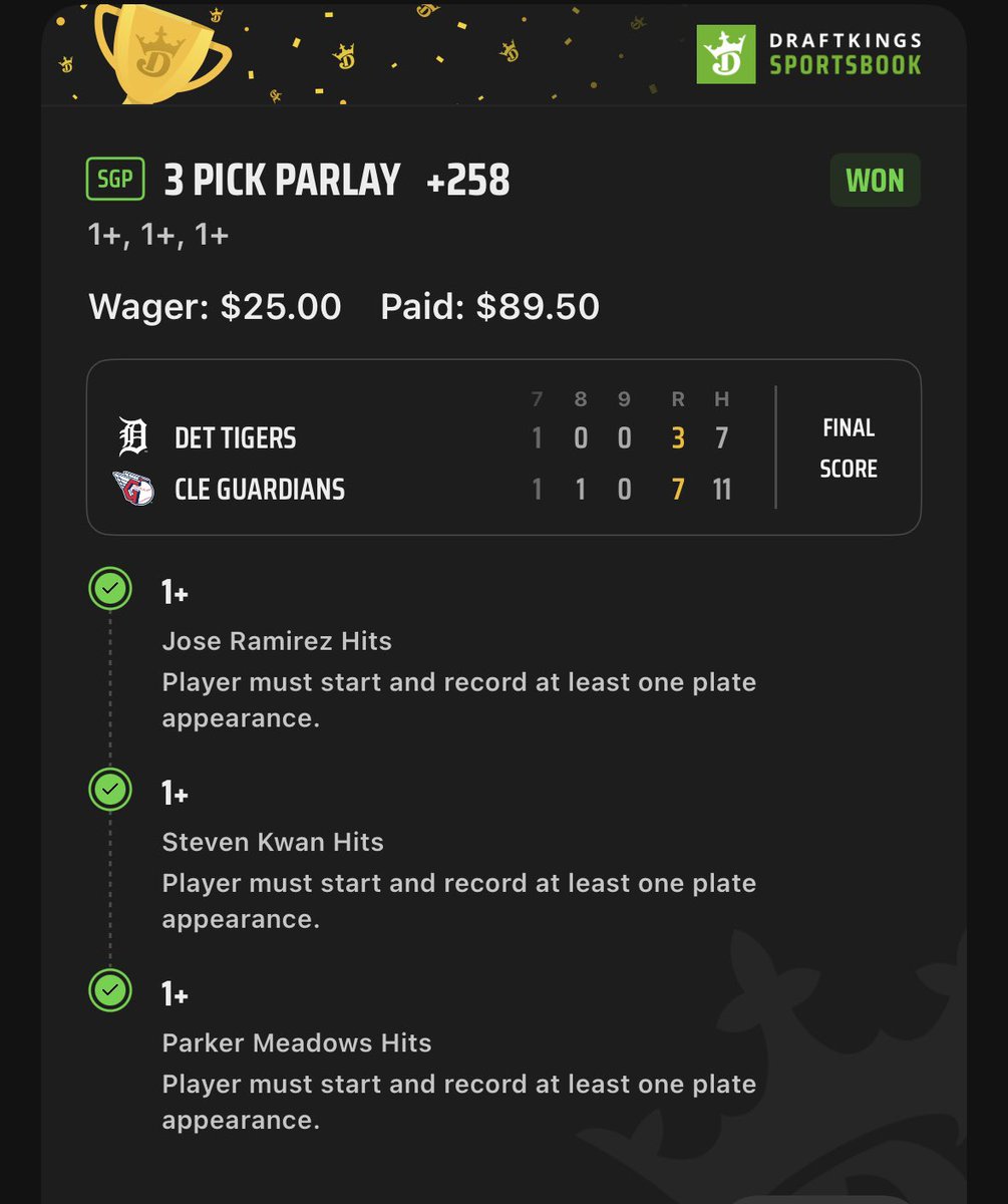 Joseeee!!! Discord cash baby! ✅ 

Kwan ✅
Meadows ✅
Ramirez ✅

That's how you end the division series! 

Plays posted in the vip <a href="/RealMotionPicks/">RealMotionPicks</a> 

#GamblingX #GamblingTwitter
