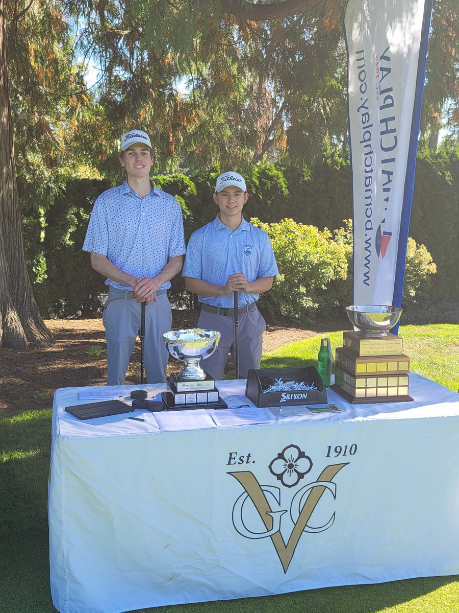 vancouvergolf's tweet photo. JM Media #BCMatchPlay semi-finals matches are underway @VGCGolf !!
Who's you got???
MATCH ONE
Steve Lecuyer/Stephen Gotch
Vs
Niklas Jaakola / Kyle Eng
MATCH TWO
Ilirian Zalli / Jackson Jacob
Vs
Mike Aizawa / Ziggy Nathu
FOLLOW LIVE: https://t.co/P5ltMRySEc https://t.co/wDRw749zcR