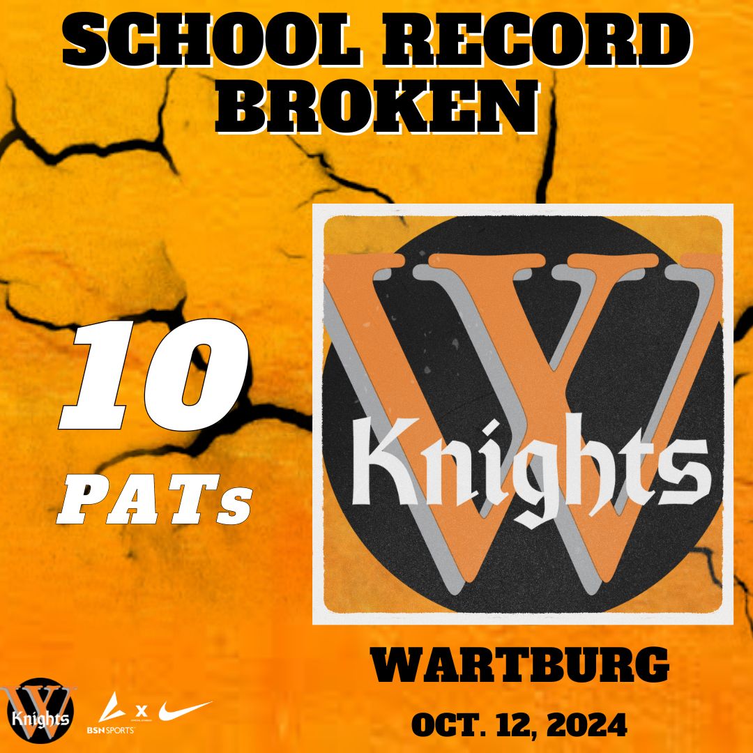 <a href="/WartburgFB/">Wartburg Football</a> 🚨 Wartburg set a new single-game school record with the 10 PATs today. This breaks the old mark of 9 set against Simpson last season.