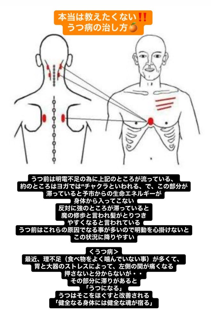 本当は、教えたくないうつ病を回復するツボ。ブクマねっ