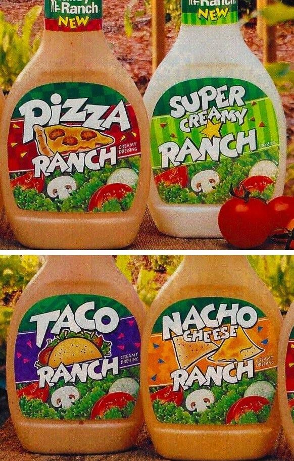 LithoStylus's tweet photo. Just remembered these existed in the 90s, and my parents legit got me more into eating salad using them! I still faintly remember the flavor of the pizza and ranch versions and wish I could buy them again. https://t.co/OJwLW2smt0