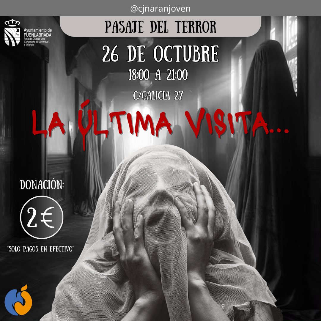 CJNaranjoven's tweet photo. Ya se acerca!!! 🎃👻💀

El próximo sábado 26 de octubre vente al museo de cera donde nada es lo que parece… 
¿Te atreves a entrar? ¿Saldrás con vida?

#somosfuturo 
@FedValdoco @SalesianosEs @JuventudFuenla https://t.co/yZ0XFZwOVa
