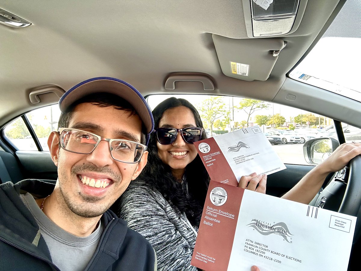 Shilpa Sridhar, MD (@shilpasridharmd) on Twitter photo Just doing our civic duty on this sunny Saturday in Columbus! <a href="/SankalpMalhotra/">Sankalp Malhotra, MD, PhD</a> #OhioVotes #CivicDuty #Voting #DoctorsWhoVote #AbsenteeBallot Just doing our civic duty on this sunny Saturday in Columbus! <a href="/SankalpMalhotra/">Sankalp Malhotra, MD, PhD</a> #OhioVotes #CivicDuty #Voting #DoctorsWhoVote #AbsenteeBallot