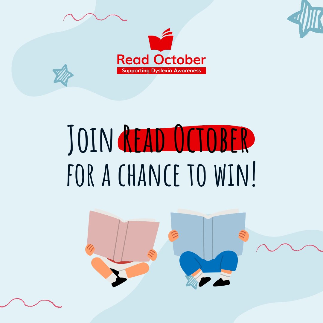 IDA_Ontario's tweet photo. There's still time to join #ReadOctober! You can win prizes with the following
1. Read & Fundraise to win an iPad, Galazy Buds Pro or Indigo Giftcard
2. Educators registering their class can enter to win a @SyllaSense pack by Oct 18
3. Show support for #DyslexiaAwarenessMonth on social (Make sure to tag us)

Learn more https://t.co/ea9aDBFXY6