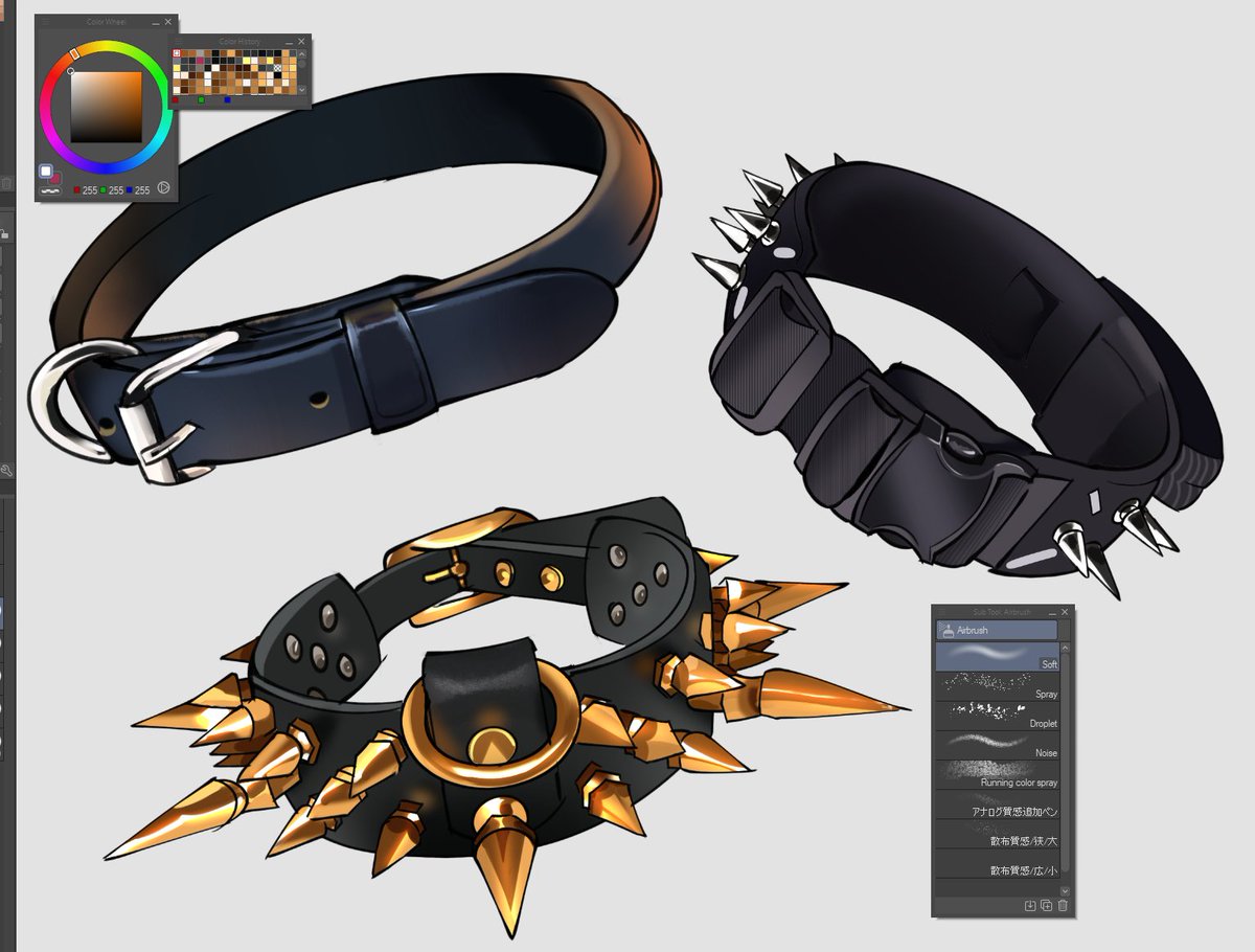 collars
rendering practice