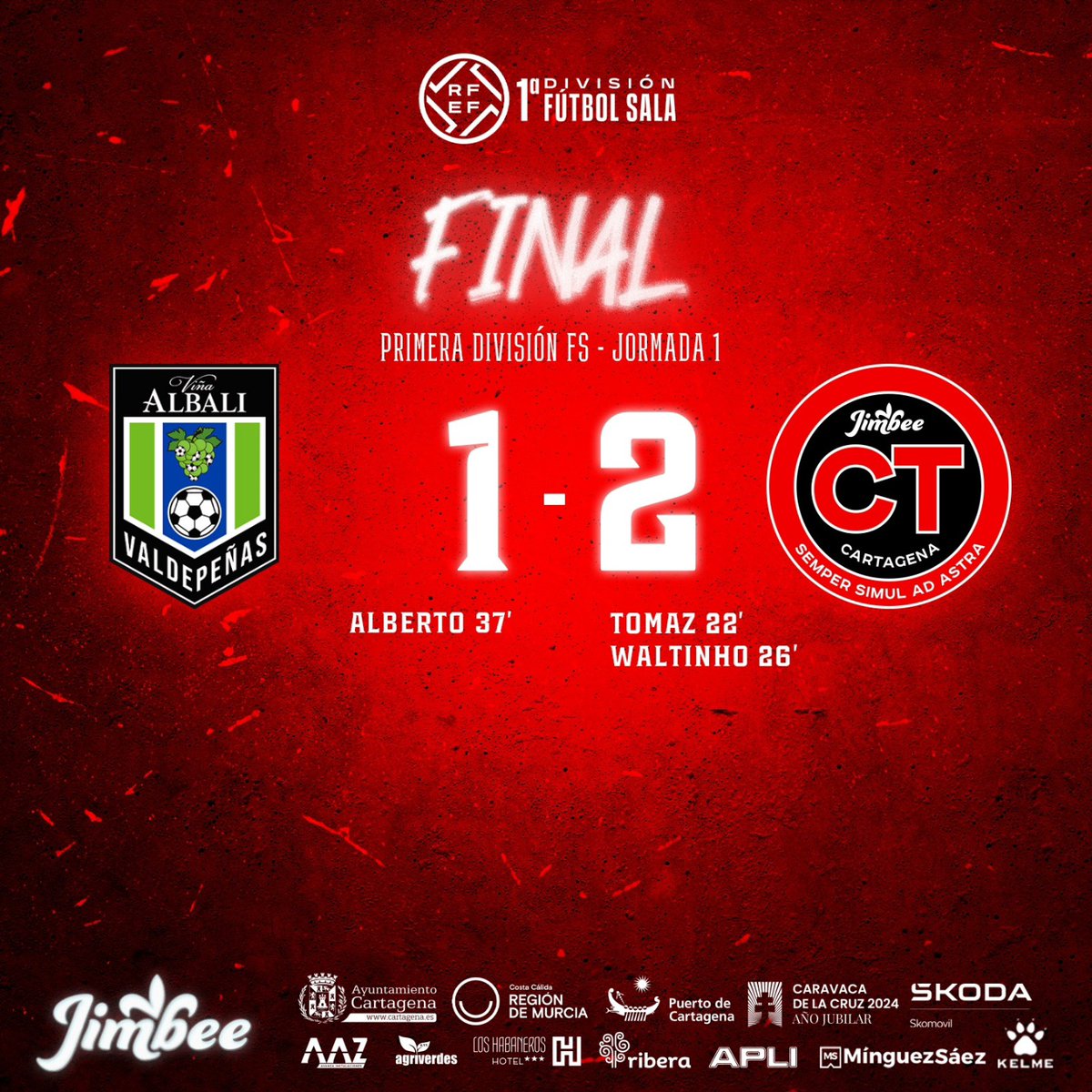 🎉Desde Vientos de Cartagena queremos felicitar al Jimbee Cartagena  por su victoria en el primer partido de liga nacional ganado ante el Valdepeñas. Que sigáis cosechando éxitos!!🏆🩷🏆
#deporteysalud  #entrenamiento #cartagena #deporte #vientosdecartagena #cancerdemama  #jimbee