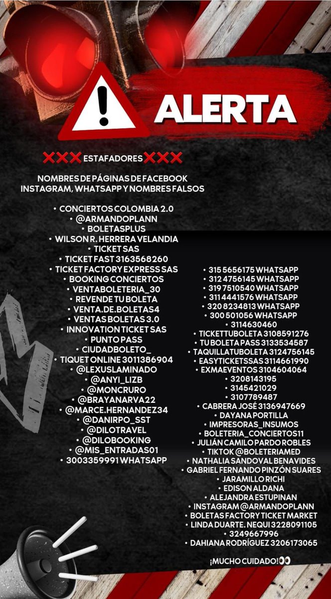 garces_k's tweet photo. @musictrendscol @dale_com_co @eticketCOL Ojo con los estafadores!!!! https://t.co/d0Pr5gqWsQ