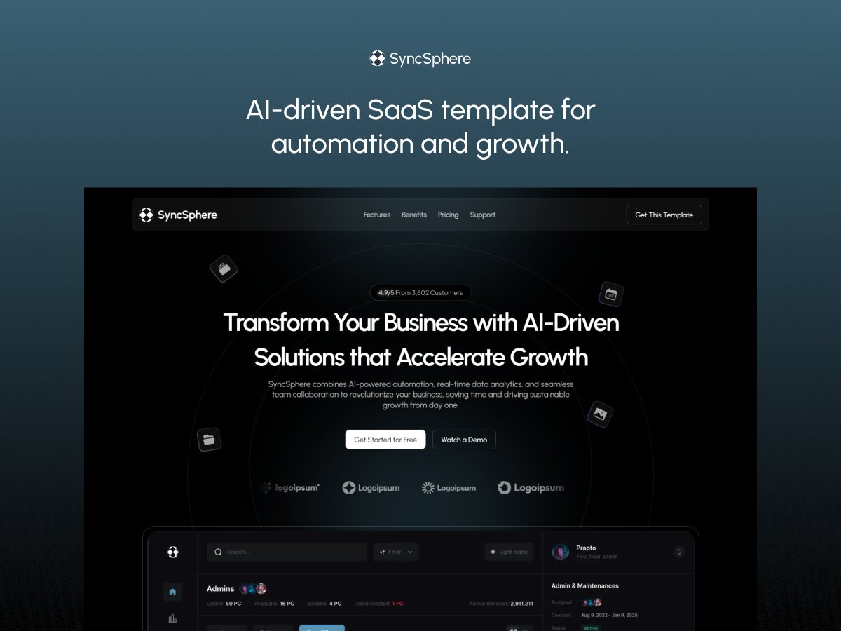 saisatvik_'s tweet photo. Free for the next 24 hrs⭐️
Introducing SyncSphere a Saas template made in
@framer

SyncSphere an AI-driven SaaS template for automation and growth with a high conversion rate.

Like and Comment "Saas" to get it free. Must be following to DM. https://t.co/xdUf3Mbdvb