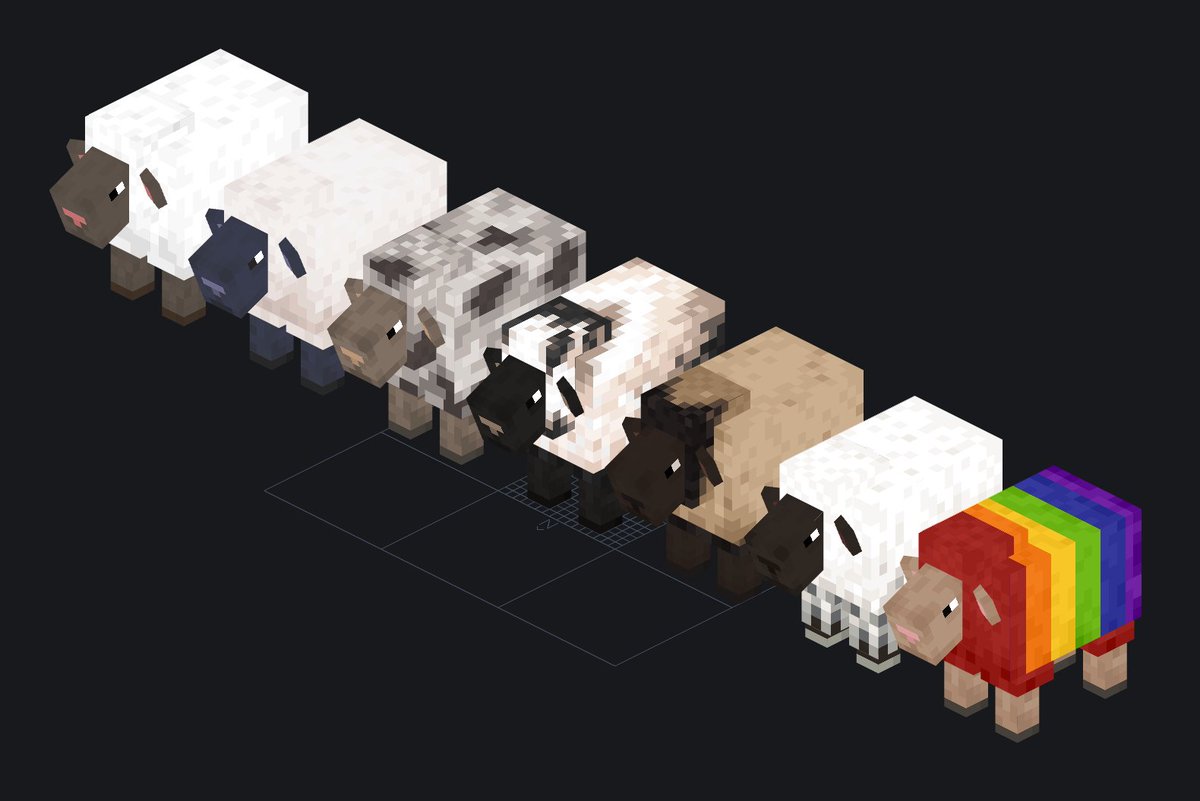 Blascard02's tweet image. Compatibility with More Mob Variants mod for Naturalized Animals! I really like how they turned out!

#Minecraft #Blockbench