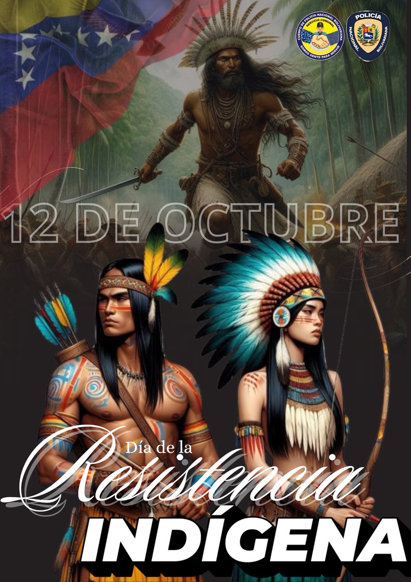 comunal_cpnb's tweet photo. #efemeride Hoy 12 de octubre se conmemora 532 años de la Resistencia Indígena,  en honor al coraje, valentía, fuerza, constancia, lucha por la dignidad, diversidad cultural y determinación de nuestros antepasados aborígenes declarado por el Gobierno Nacional. https://t.co/7wnKUagF6L