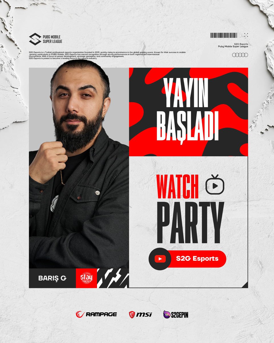 S2GEspor's tweet photo. YAYIN BAŞLADI!

⛓️‍💥https://t.co/CzCKhTzWAg

#S2GGang https://t.co/97jI7o8MEp